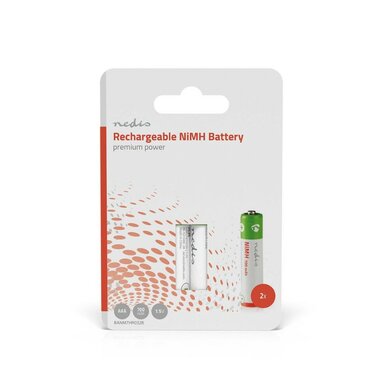 Nedis 1.2V NiMH oplaadbare batterij HR03 AAA 700 mAh, voorgeladen, 2-Pak