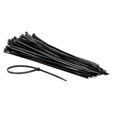 AB tyraps / cable ties 300 x 4.8 mm UV resistant, 100 pieces, Black