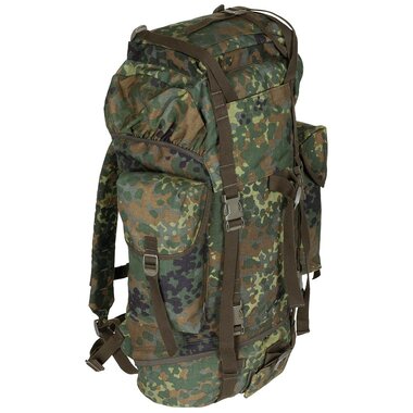 Bundeswehr Kampfrucksack 65L mit Seitentaschen, flecktarn