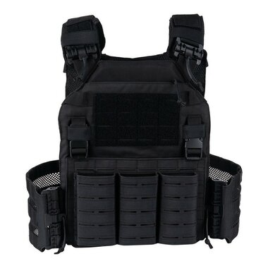 101 Inc QR plate carrier vest lasercut Molle, rapid release, black