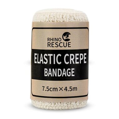 Rhino rescue elastisch gaasverband / crepe, 7.5 cm x 4.5 m