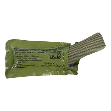 BCB Combat first field dressing standaard PF120A, 15 x 18 cm kompres
