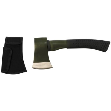 Fox outdoor bijl met glasvezel steel en beschermhoes 30CM, groen