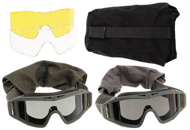 US Revision Desert Locust ballistische veiligheidsbril met 3 lenzen en beschermhoes
