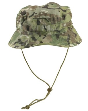 Kombat tactical Britischer Buschhut, Kinnband, SF Boonie, Rip Stop, BTP multicam