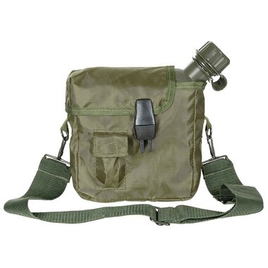 MFH Bouteille d'eau US 2QT / 1,9L avec couvercle et pinces alice, vert olive