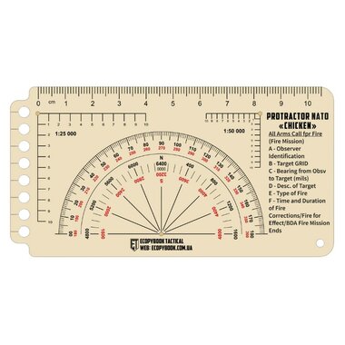 Ecopybook Taktisches Lineal / Winkelmesser NATO 