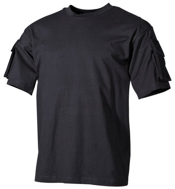 MFH US short sleeve shirt mit Ärmeltaschen, schwarz