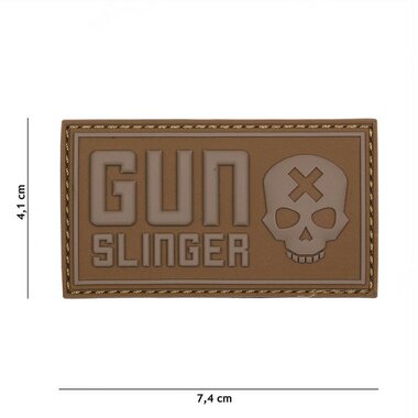 101 Inc 3D PVC Patch Gun slinger skull coyote #17025