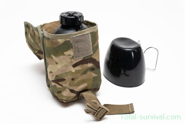 Britse Osprey Crusader veldfles 1L met beker en MTP multicam tas