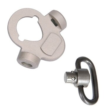 101 Inc EX243 Dual side QD sling swivel, Silver/Chrome
