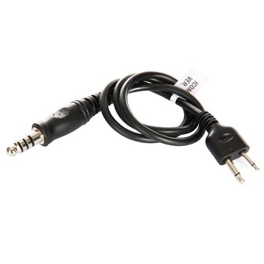 Z-Tactical Z124 adapter cable Nato jack   ICOM 2-pin