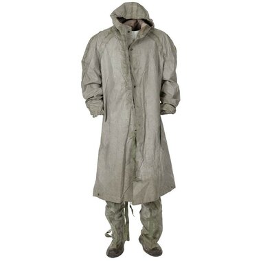 Combinaison de protection en caoutchouc NBC/CBRN polonaise, 2 pièces, avec sac de transport, gris