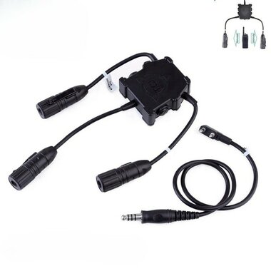 WADSN R3 Kenwood / Nato jack dual TCI PTT headset adapter 2-pin connector