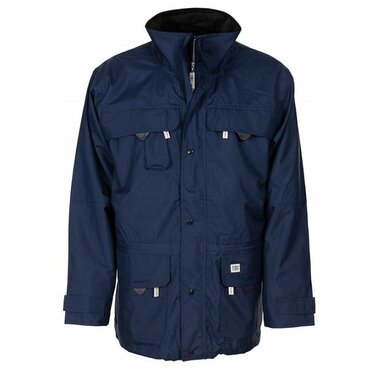 Seyntex hardshell raincoat with hood, fire retardant, antistatic, navy blue