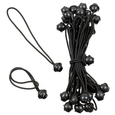 MFH cordon élastique avec boule, lot de 25, noir