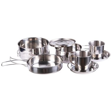 Mil-Tec mess kit / kookset, roestvrij staal, 8-delig