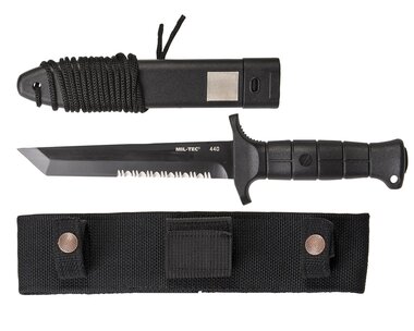 Couteau de terrain Mil-Tec Bundeswehr KM2000 noir, étui multimount