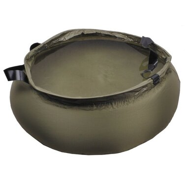 MFH collapsible bucket/wash basin 10L PVC with carrying bag, OD green