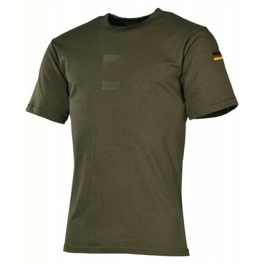 MFH Bundeswehr tropical T-shirt, short sleeve with velcro patches, OD green