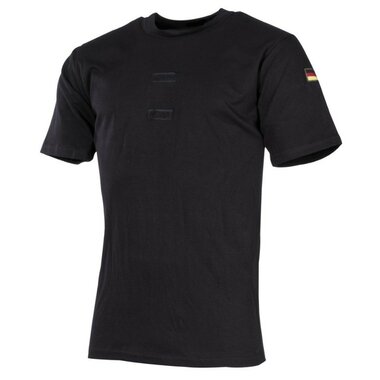 MFH Bundeswehr tropical T-shirt, short sleeve with velcro patches, black