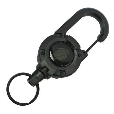 Kombat tactical uitschuifbare karabijnhaak met trekkoord, zwart