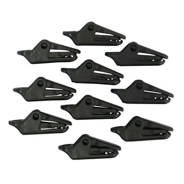 Kombat Tactical Paracord Befestigungsclips für Segel/Tuch/Plane, 10er Set, schwarz