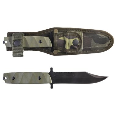 Tsjechische leger veldmes met nylon schede, zwart lemmet, CZ M95 camo