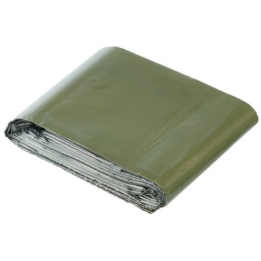 MFH Rescue blanket First Aid, silver / OD green 210x130CM