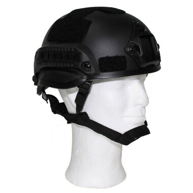 MFH US MICH 2002 airsoft helm met rails, ABS, zwart