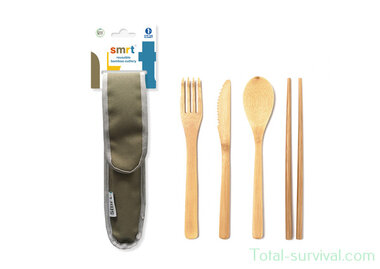 Smrt Reusable Bamboo Cutlery, Moss
