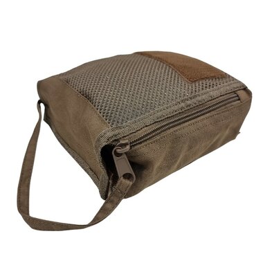 Danish army packing cube organizer with velcro back, size 1, Dark coyote