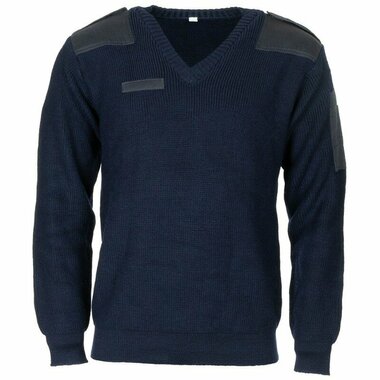 Dutch military police commando sweater wool/acrylic with v-neck, blue