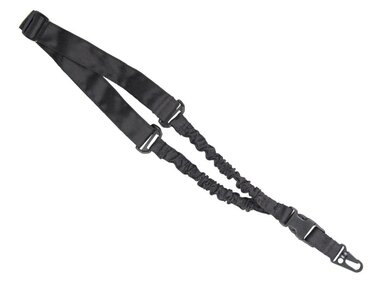 Bungee-Lanyard MFH , noir, avec mousqueton