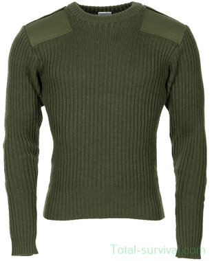 Kommandopullover der britischen Armee aus Wolle, oliv grün