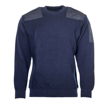 Dutch navy commando sweater Wool with round neck, blue
