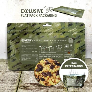 Convar field kitchen Chili with noodles compact meal 150 grams