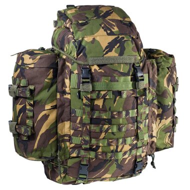Sac à dos de campagne armée hollandaise 80L avec sacoches latérales et supports Daypack, Gen II DPM camo