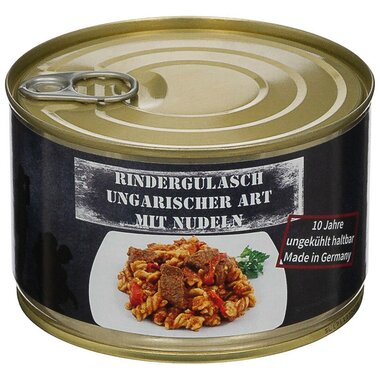 MFH Ungarisches Rindergulasch mit Nudeln in Vollkonserve, 400 g, Notnahrung