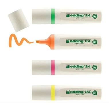 Edding Ecoline 24 Surligneur set marqueurs 2,5 mm 4 couleurs