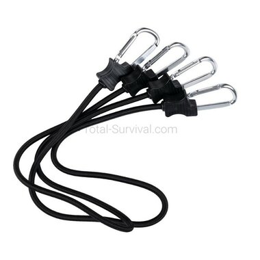 Fosco corde élastique 90 cm avec mousquetons, 2 pièces, vert olive