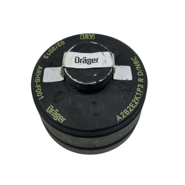 Dräger ARHB/ARWB NBC/CBRN combifilter (A2B2E2K1-P3 R D) met Stanag 40MM RD40 EN148-1 schroefdraad