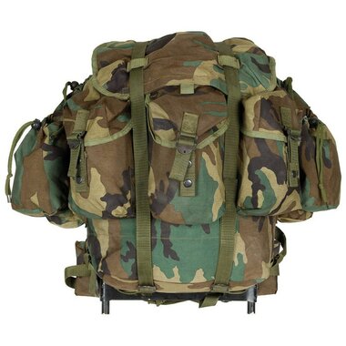Sac à dos de campagne Alice Pack de l'armée turque avec cadre en métal, 55 l, Woodland camo