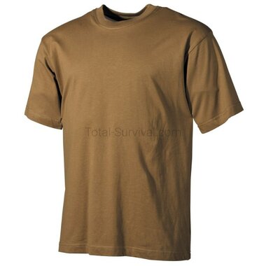 MFH T-shirt US en coton, manches courtes, coyote tan, 170 g/m²