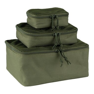 101 Inc Molle Packing Cubes organizers mesh, set van 3 stuks, legergroen