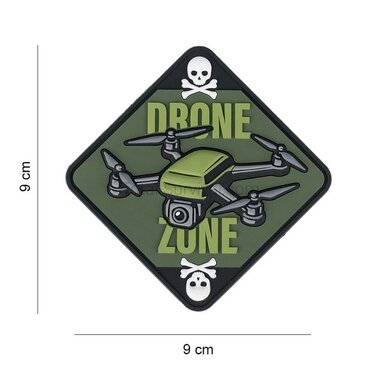 101 Inc 3D PVC velcro patch, Drone zone skull & bones, #16059