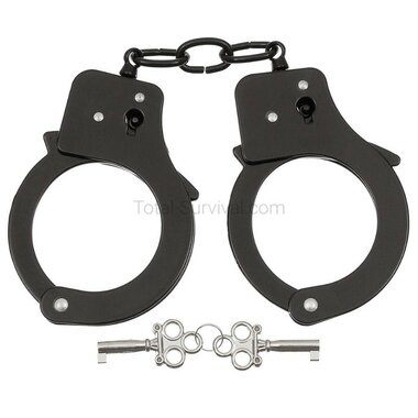 MFH handboeien staal, 2 sleutels, zwart