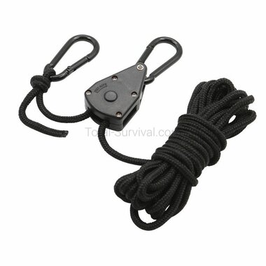 Fosco Spankabel 4 mm, 4 meter met touwratel, zwart
