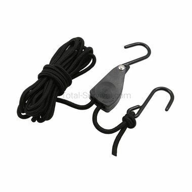 Fosco Spankabel 6 mm, 4 meter met touwratel, zwart