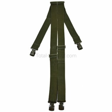 Deense DALO bretels voor combat- en winterbroeken met metalen clips, legergroen